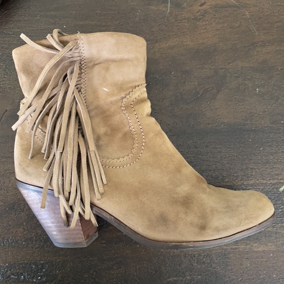 SAM EDELMAN SUEDE FRINGE LOUIE BOOTIES- SIZE 8.5 - Picture 5 of 8